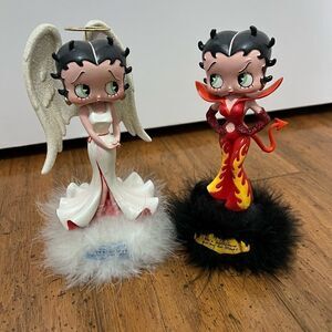Betty boop angel and devil bobble heads figurine statue